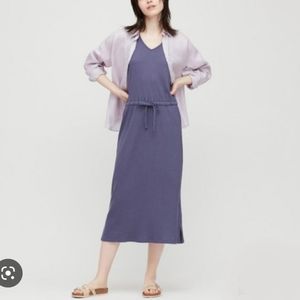 NWT BLUE Uniqlo Pointelle Sleeveless Dress